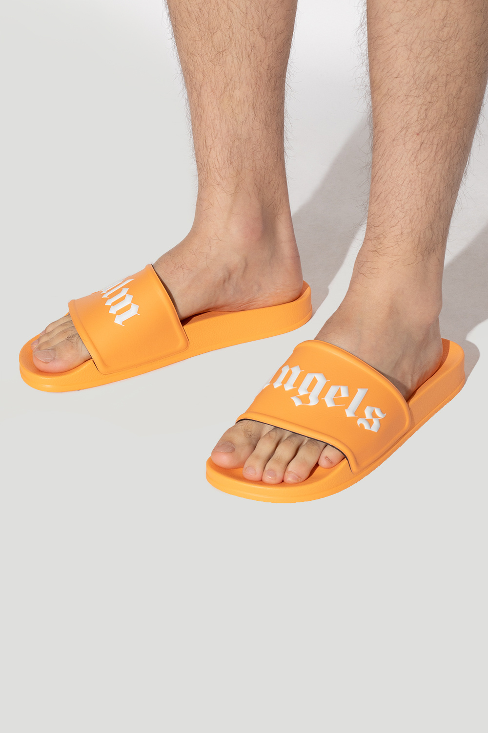 Orange Slides with logo Palm Angels Vitkac Spain